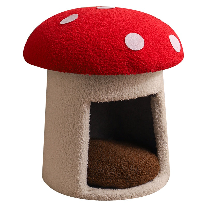 Extra Large Mushroom Cat Bed Removable Washable Pet House