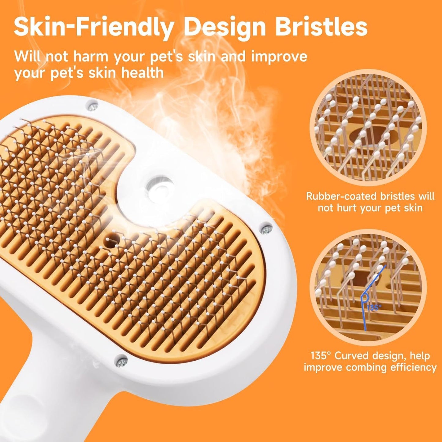 Universal Pet Steam Brush 3 in 1 Spray Hair Removal Comb