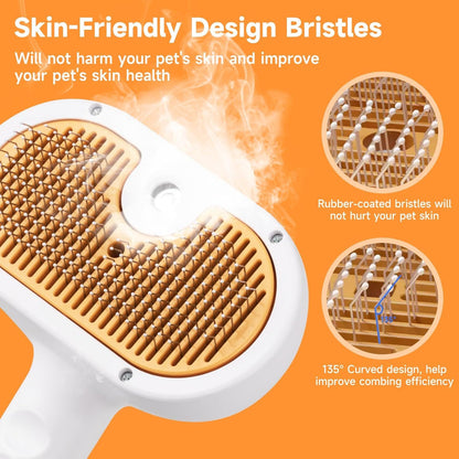 Universal Pet Steam Brush 3 in 1 Spray Hair Removal Comb