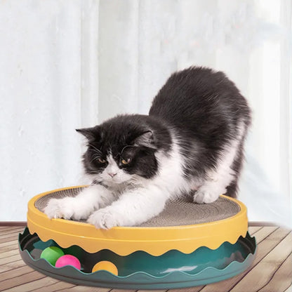 Compass Cat Scratching Post with Interactive Ball Toy