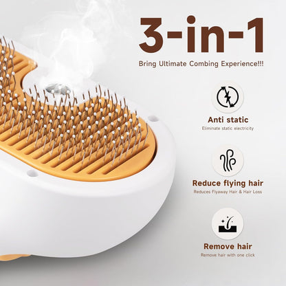 Universal Pet Steam Brush 3 in 1 Spray Hair Removal Comb
