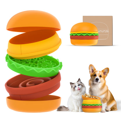 Hamburger Pet Bowl Multi Layer 5 in 1 Feeding Set