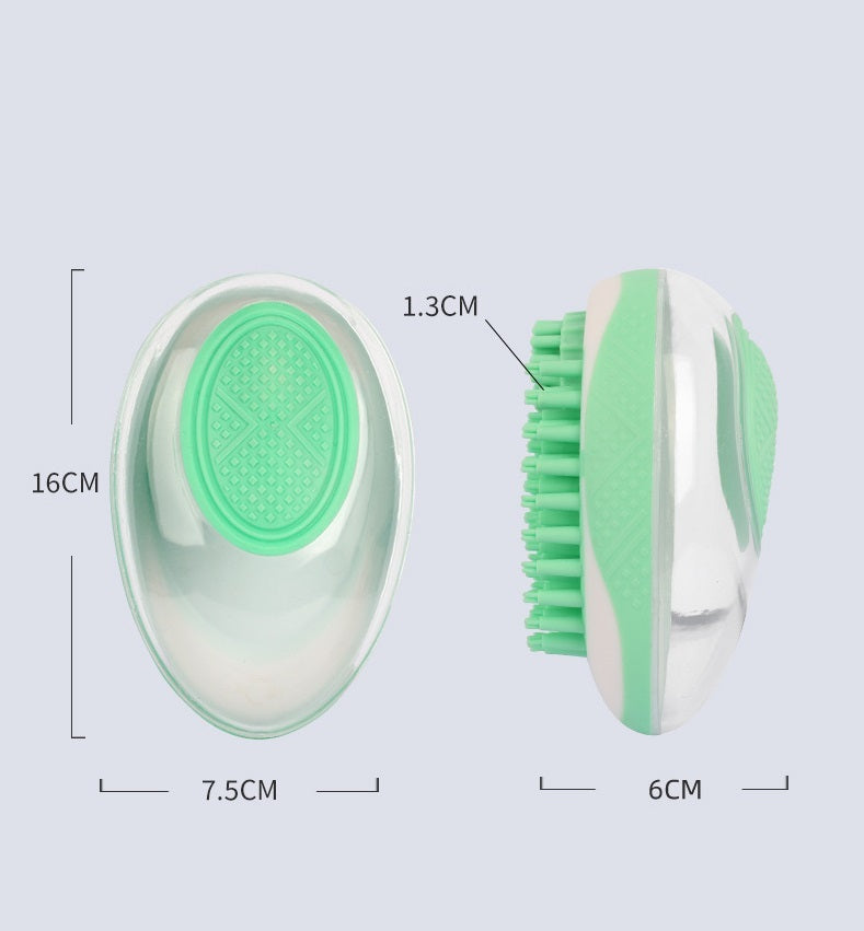 Dog Cat Bath Brush 2 in 1 Soft Silicone Massage Grooming Comb