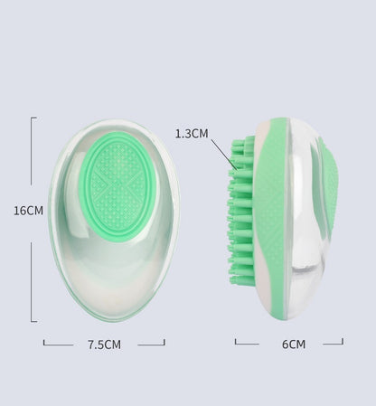 Dog Cat Bath Brush 2 in 1 Soft Silicone Massage Grooming Comb