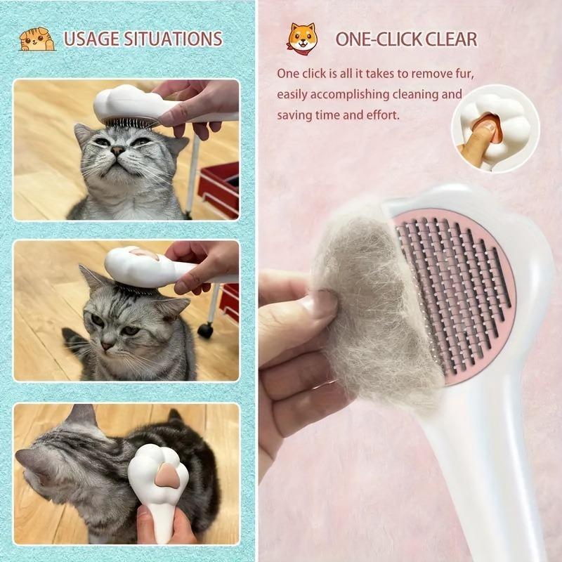 Pet Massage Hair Removal Comb Paw Shaped Grooming Brush