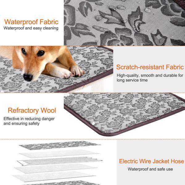 Pet Heating Pad Waterproof Adjustable Warm Blanket