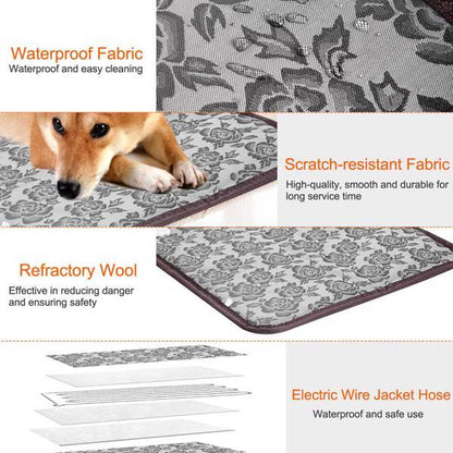 Pet Heating Pad Waterproof Adjustable Warm Blanket