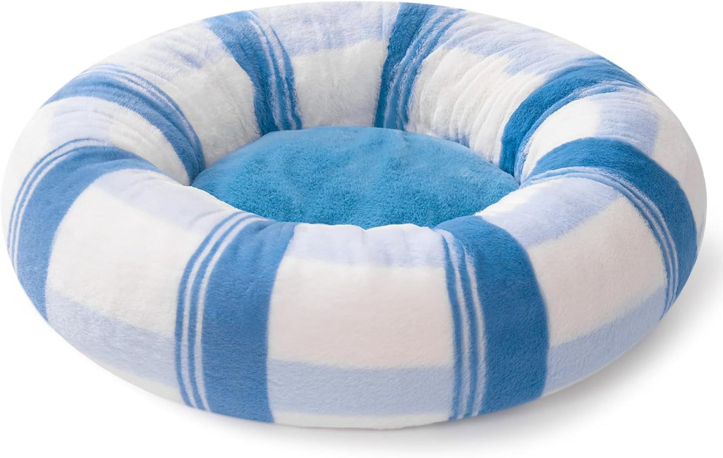 MEWOOFUN Plush Round Calming Cat Bed Washable 23 Inch
