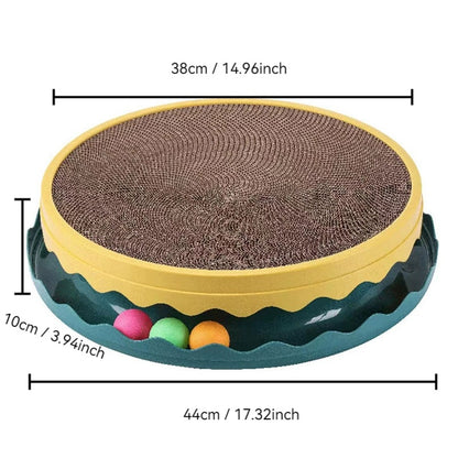 Compass Cat Scratching Post with Interactive Ball Toy