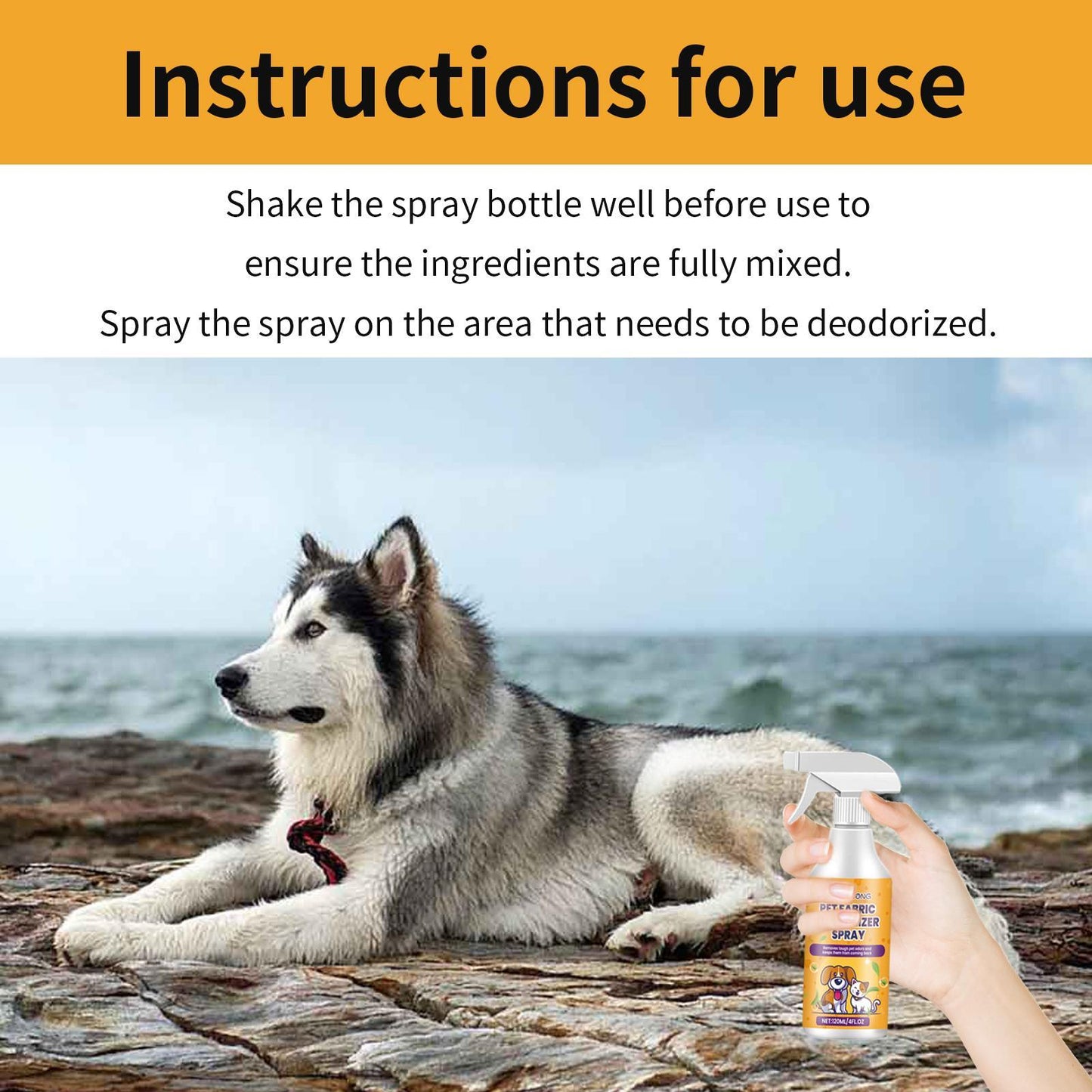 Pet Fabric Deodorizer Spray Long Lasting Air Freshener
