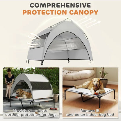 Elevated Dog Bed with Removable Canopy Portable Raised Cot