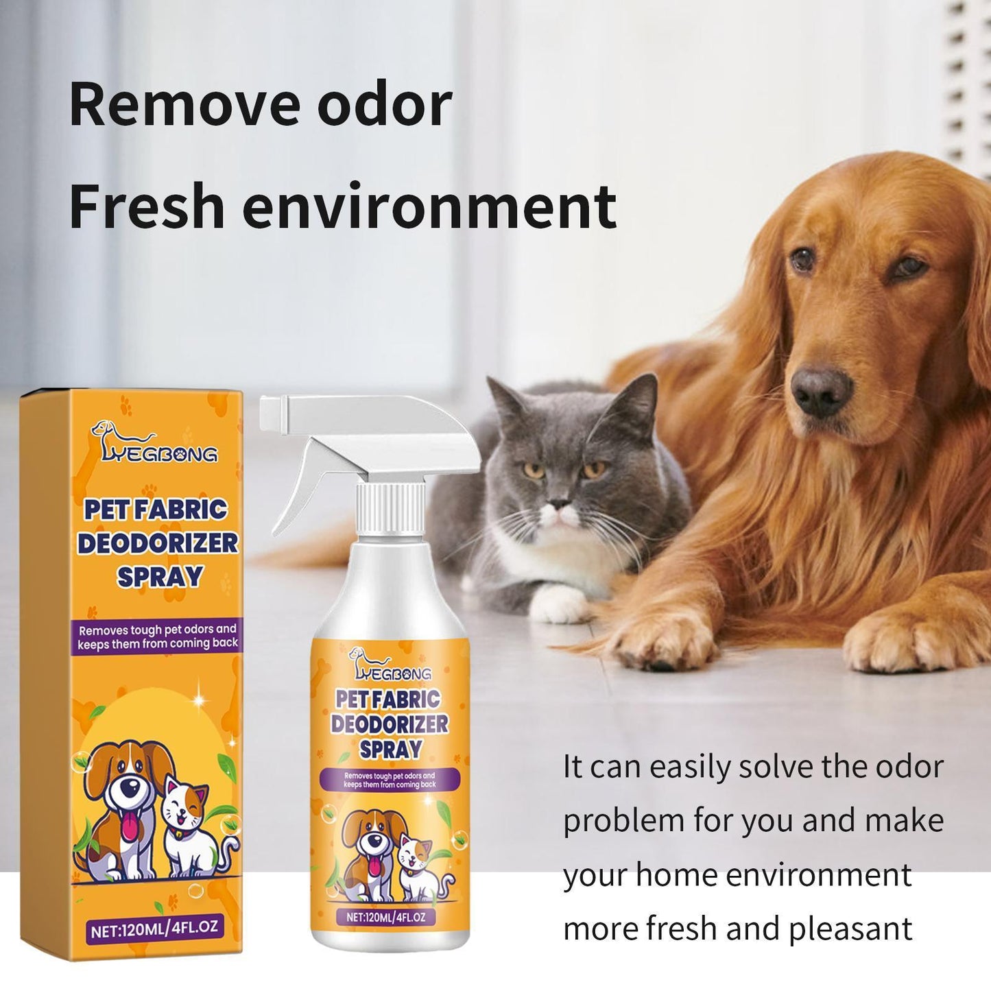 Pet Fabric Deodorizer Spray Long Lasting Air Freshener