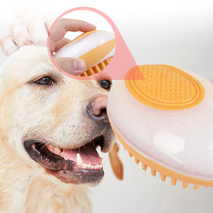 Dog Cat Bath Brush 2 in 1 Soft Silicone Massage Grooming Comb