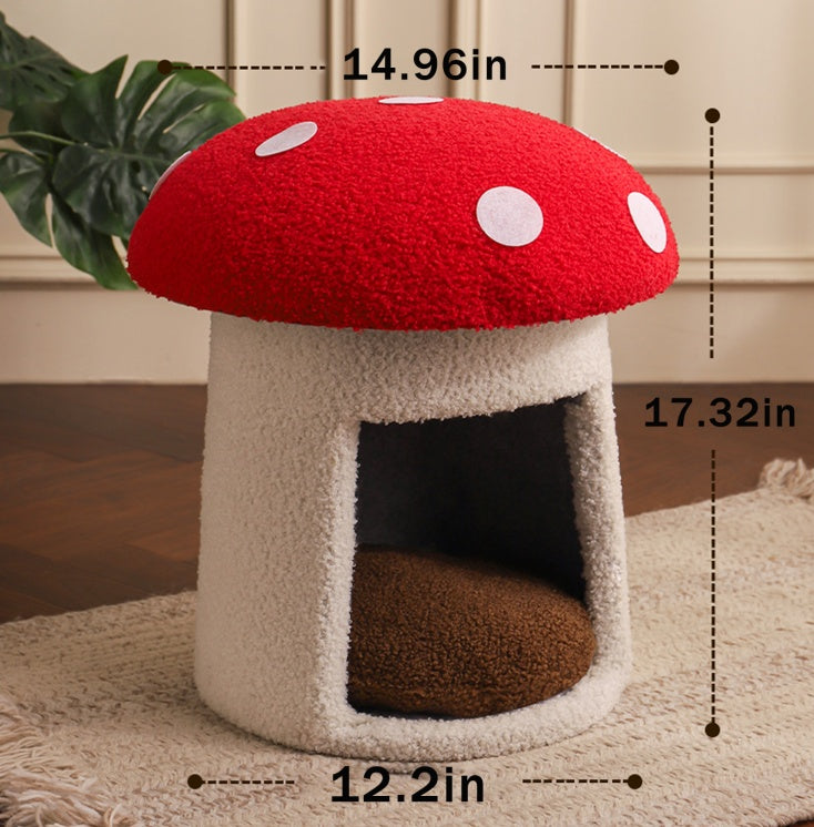 Extra Large Mushroom Cat Bed Removable Washable Pet House