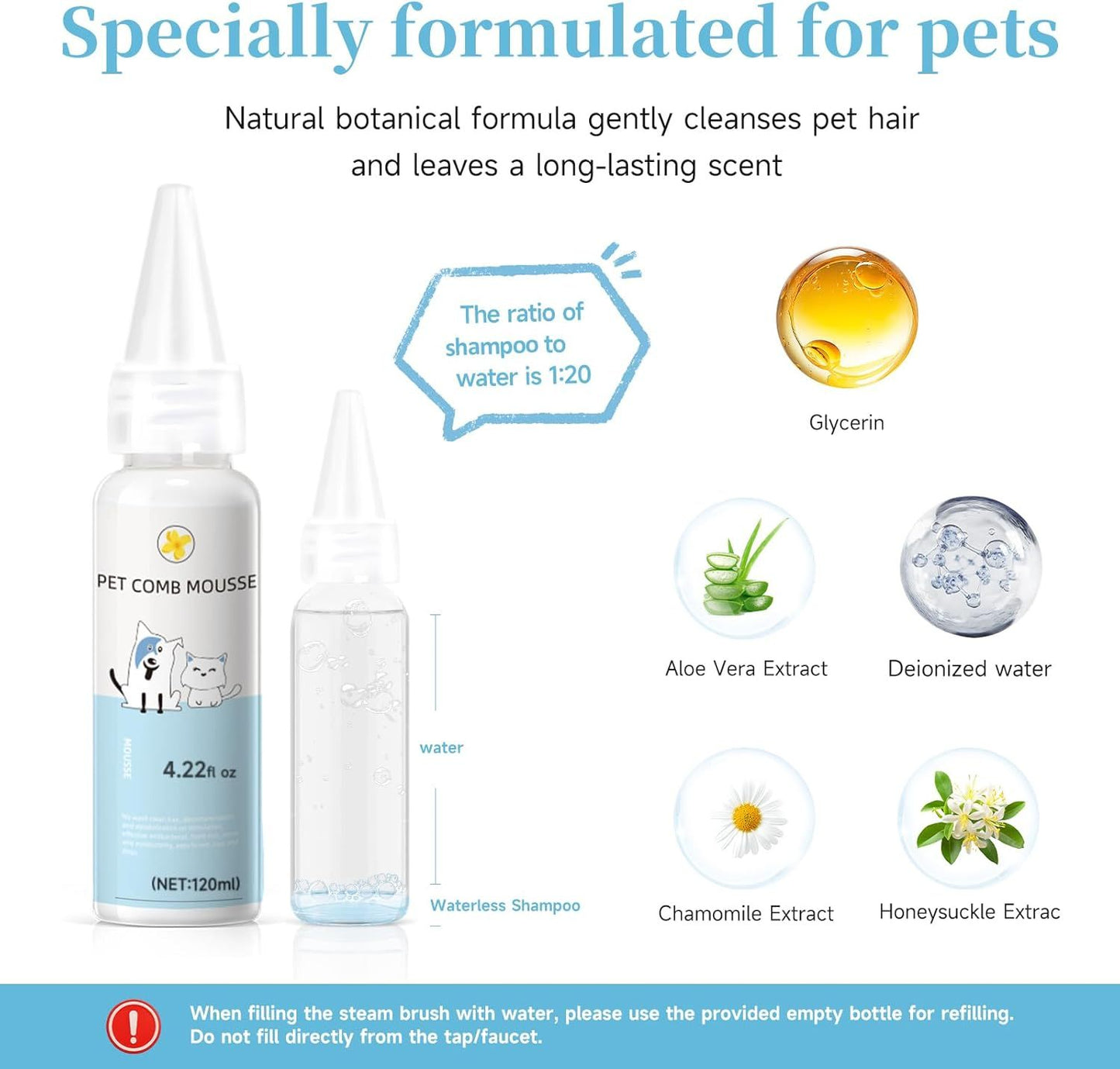 Universal Pet Steam Brush 3 in 1 Spray Hair Removal Comb