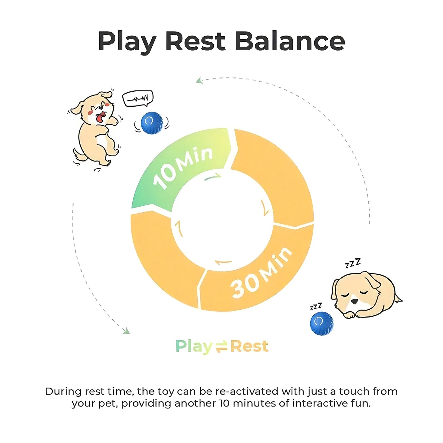 Interactive Bouncing Ball for Dogs Automatic Smart USB Rechargeable Toy