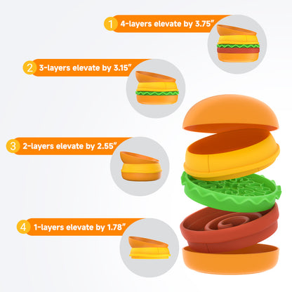 Hamburger Pet Bowl Multi Layer 5 in 1 Feeding Set