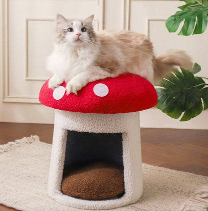 Extra Large Mushroom Cat Bed Removable Washable Pet House