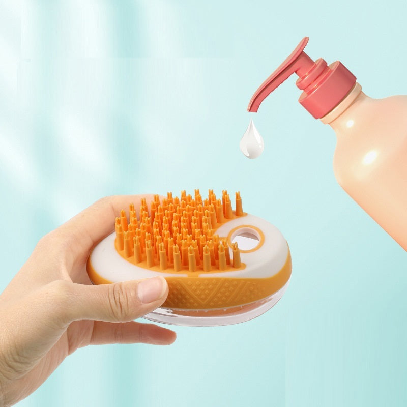 Dog Cat Bath Brush 2 in 1 Soft Silicone Massage Grooming Comb