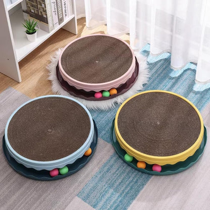 Compass Cat Scratching Post with Interactive Ball Toy