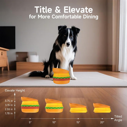 Hamburger Pet Bowl Multi Layer 5 in 1 Feeding Set