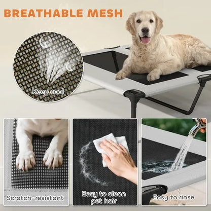 Elevated Dog Bed with Removable Canopy Portable Raised Cot
