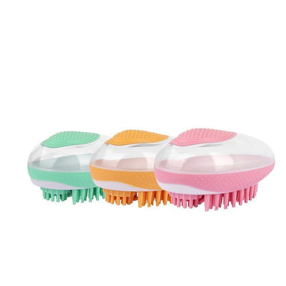 Dog Cat Bath Brush 2 in 1 Soft Silicone Massage Grooming Comb